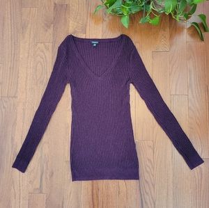 Purple V-neck Sweater